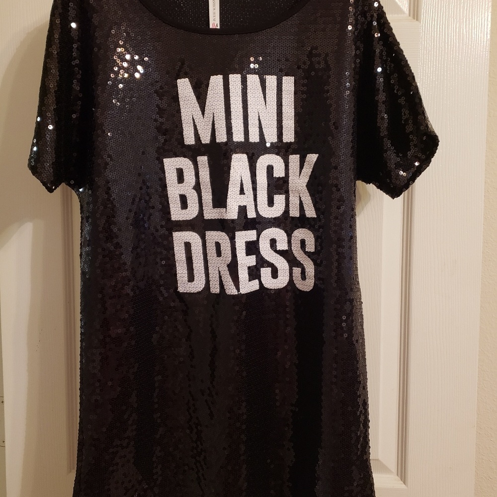Sequined "MINI BLACK DRESS"
